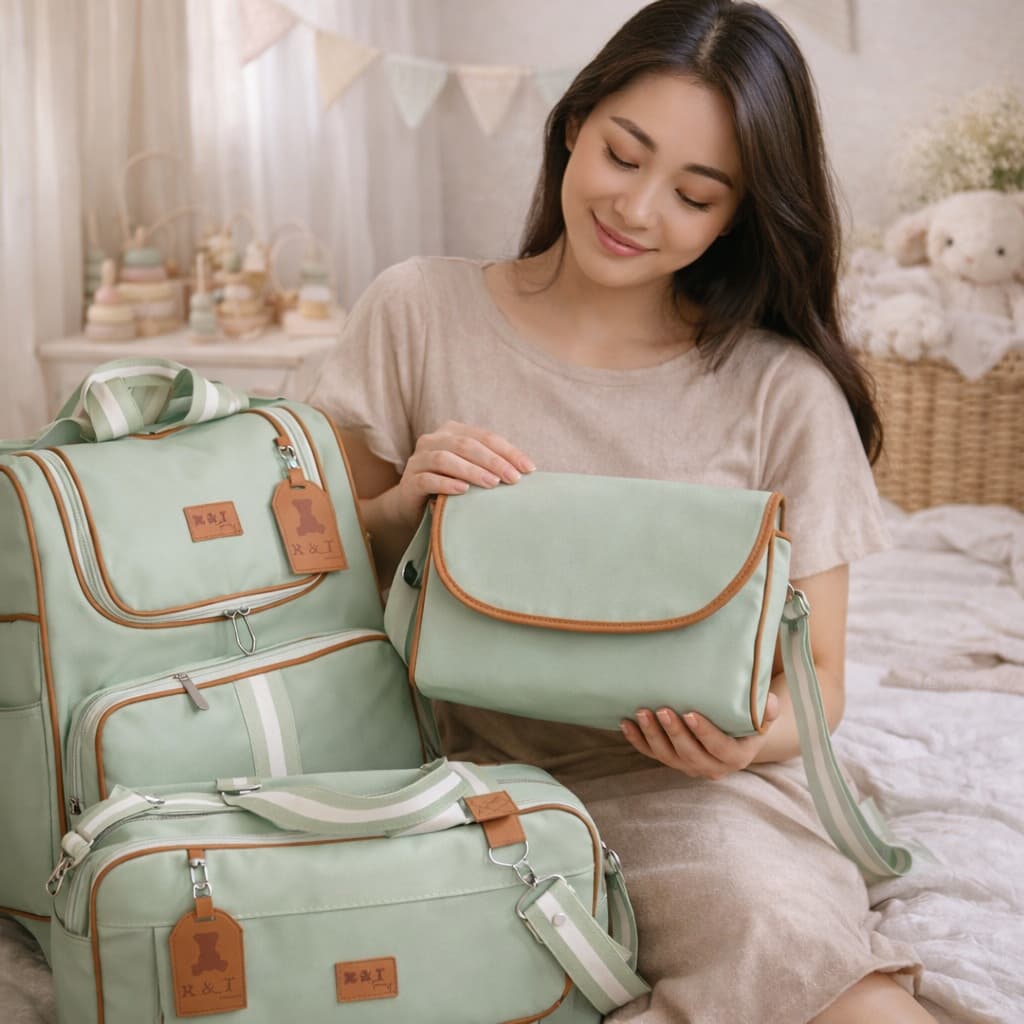 Kit Maternidade Premium Bolsa e Mala de Bebê 2 em 1 Mochila Grande Térmica com Trocador