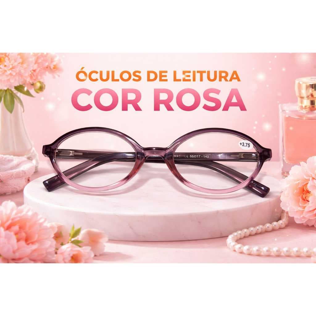 Óculos Feminino  Armação Retrô Ultra Leve Proteção para leitura COM GRAU