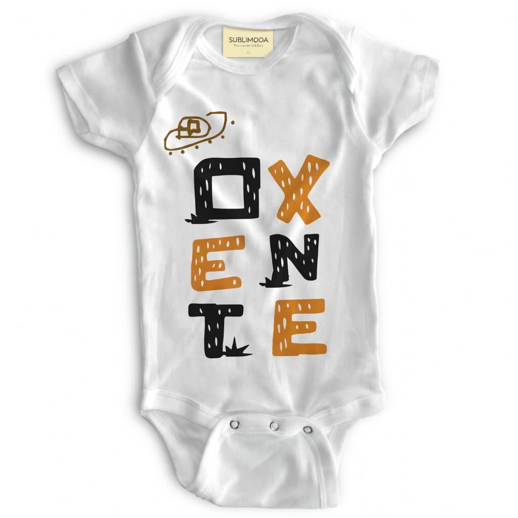 Body Bebê Personalizado - "Oxente" - Poliéster + Elastano 🎩✨