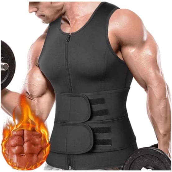 Cinta Abdominal Masculina Power Colete Ajustável Redutor D Cintura Sauna Queima Gordura Seca Barriga
