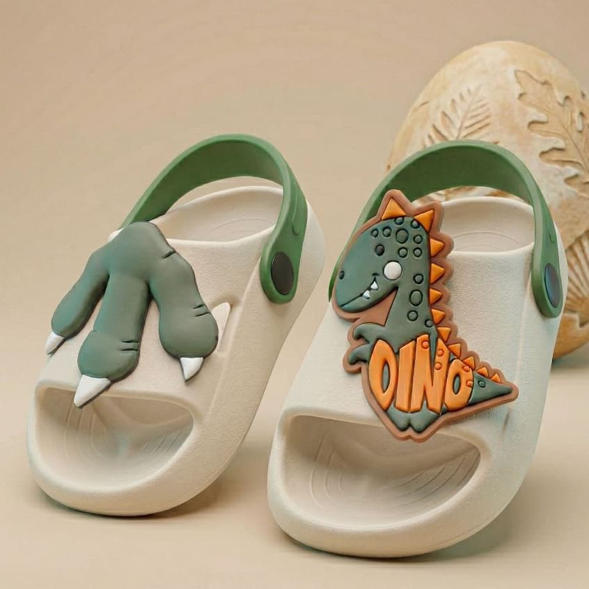 Chinelo Nuvem Infantil Menino Dino Super Leve Macio Confortável Antiderrapante Slide
