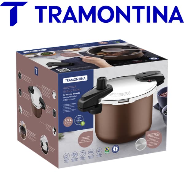 Panela de Pressão 20cm | Antiaderente Interno e Externo