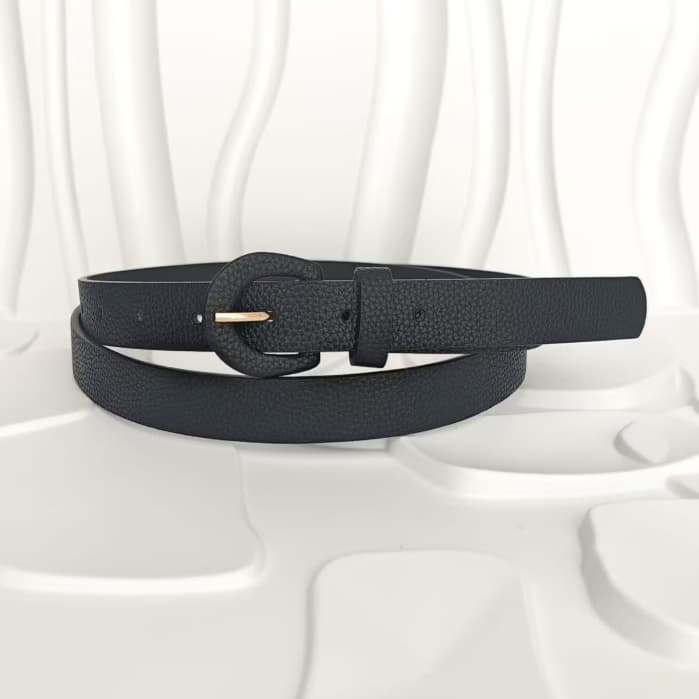 Cinto de fivela de letras meia lua nomal/plus size