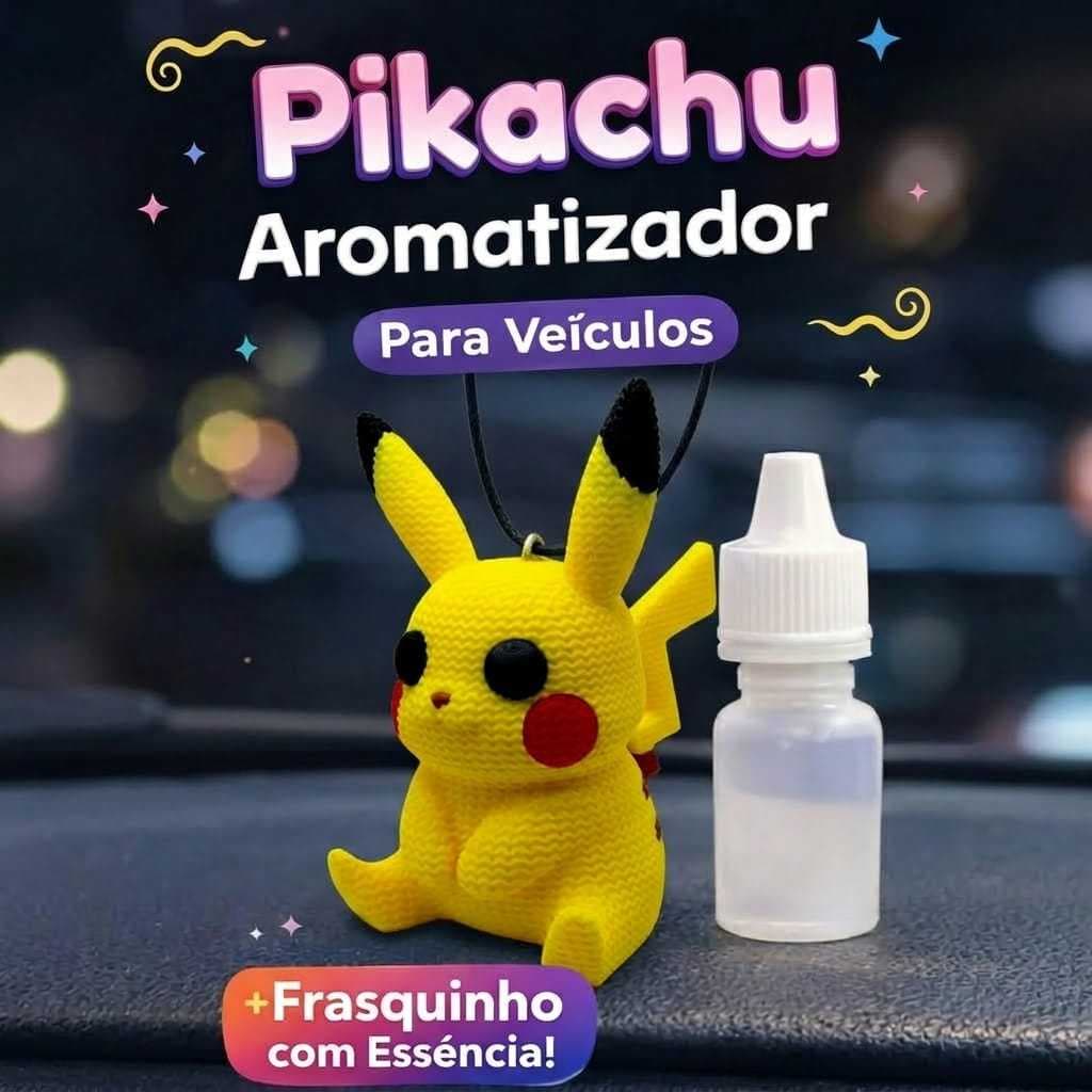 Pokémon Aromatizador Automotivo Tricô - Pikachu - Pokebola - Charmander (Cheirinho Difusor para Carro) - Coleção 3D