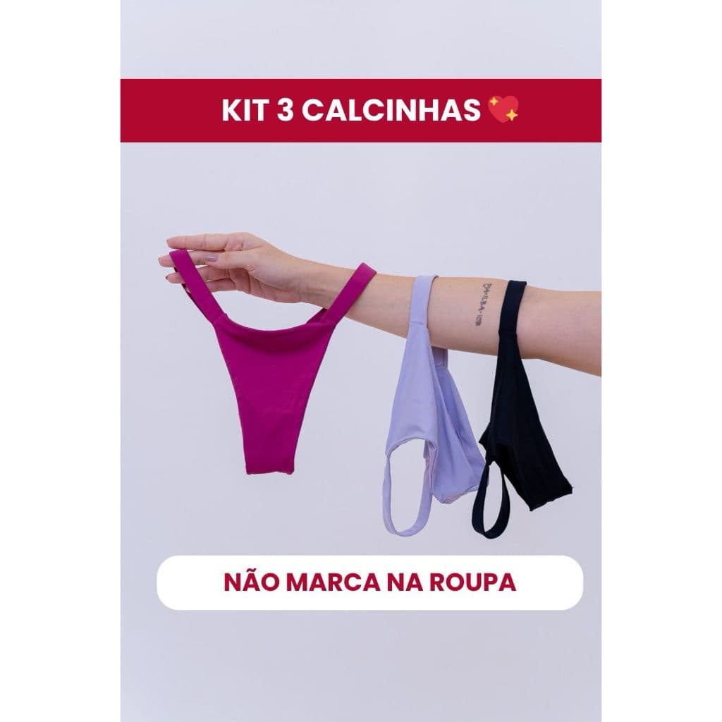 Kit Calcinha Fio Duplo Biquini Poliamida Nao Marca no Corpo Conforto Premium Toque Macio Modelagem Perfeita