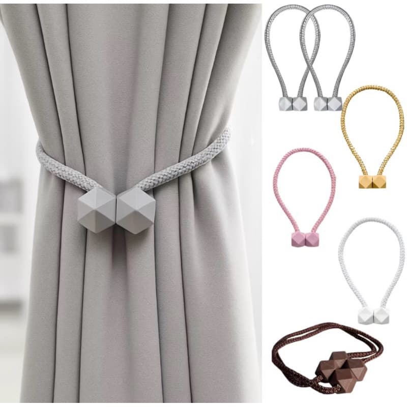 KIT 2 PRENDEDORES DE CORTINA MAGNÉTICO – PRÁTICO E ELEGANTE