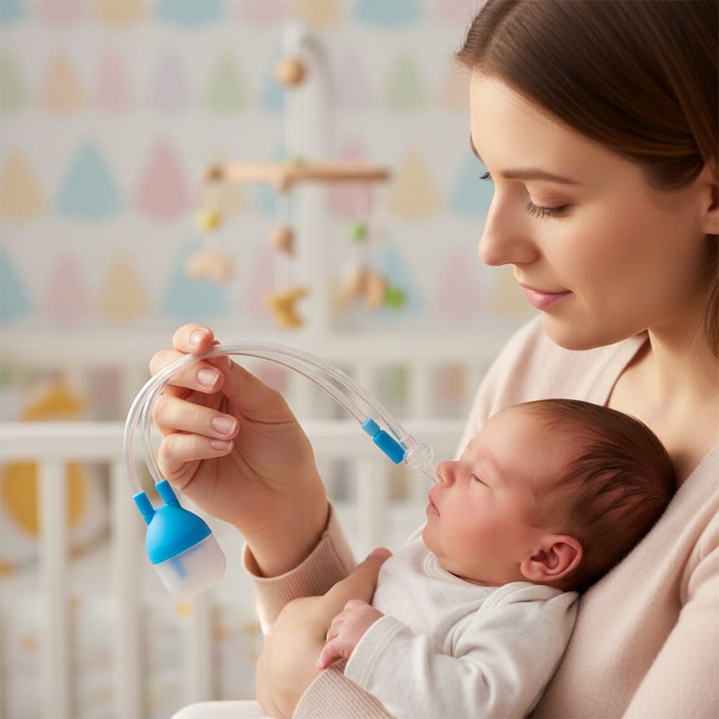 Aspirador Nasal Infantil de Sucção Menino - Azul Sugador Prático e Seguro