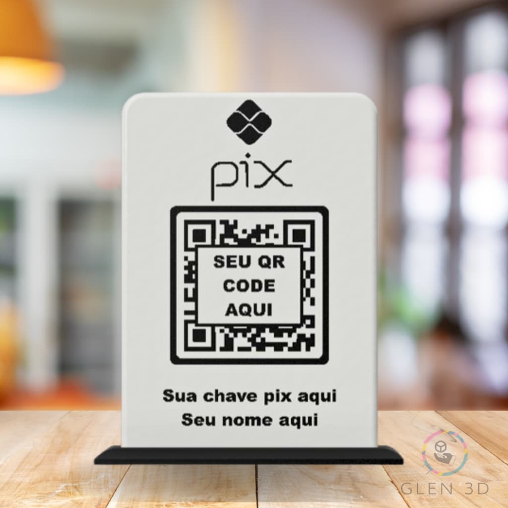 Placa personalizada com QR Code incluso - pronta para uso - Dados em alto relevo