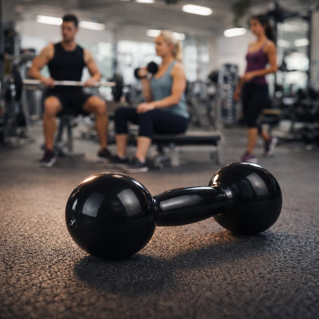 Halter 3kg Bola Emborrachado Exercícios Dumbbell Preto Un