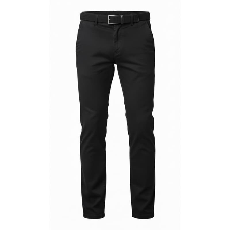 CALÇA DE SARJA PRETA SOCIAL/SPORT FINO MASCULINA/MENINOS INFANTIL-JUVENIL C/ REGULADOR INTERNO NO CÓS+CINTO+ELASTANO
