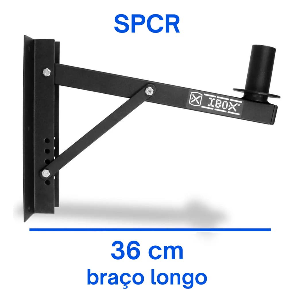 Suporte Parede Caixa Som Ibox Spcr longo 36cm e reforçado até 35kg Articulado