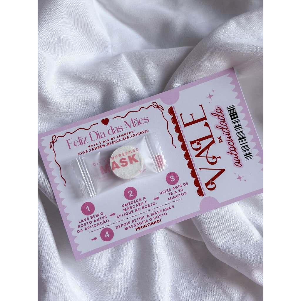 Card máscara facial dia das mães- Mimos clientes- Brindes corporativos- Cartão- Lembrancinhas personalizadas