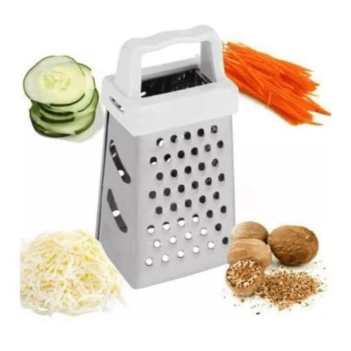 Kit com 10 Mini Ralador De Alho Queijo Legumes Inox Manual 4 faces Rala Nozes cha de cozinha