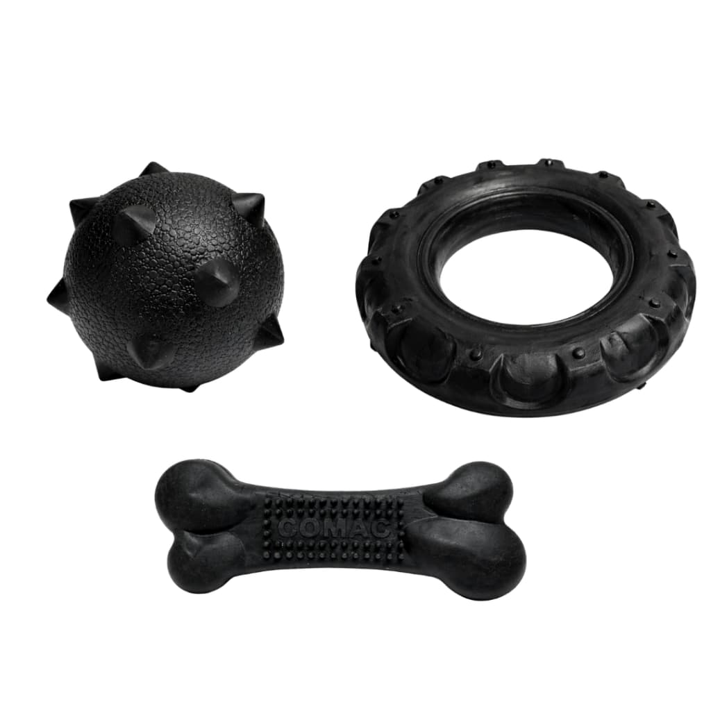 Kit 3 Mordedores Médio Para Cães Porte Medio / Grande Brinquedo M-G + Coleira Preta ENVIO IMEDIATO
