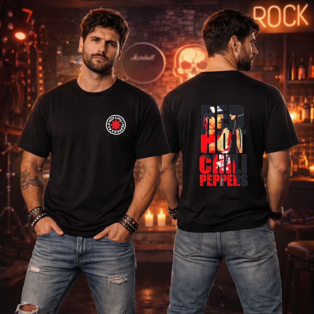 Camiseta Red Hot Chili Peppers Treino  Algodão Premium Confortável Estilo Rock Autêntico Algodão Macio perfeita Unissex