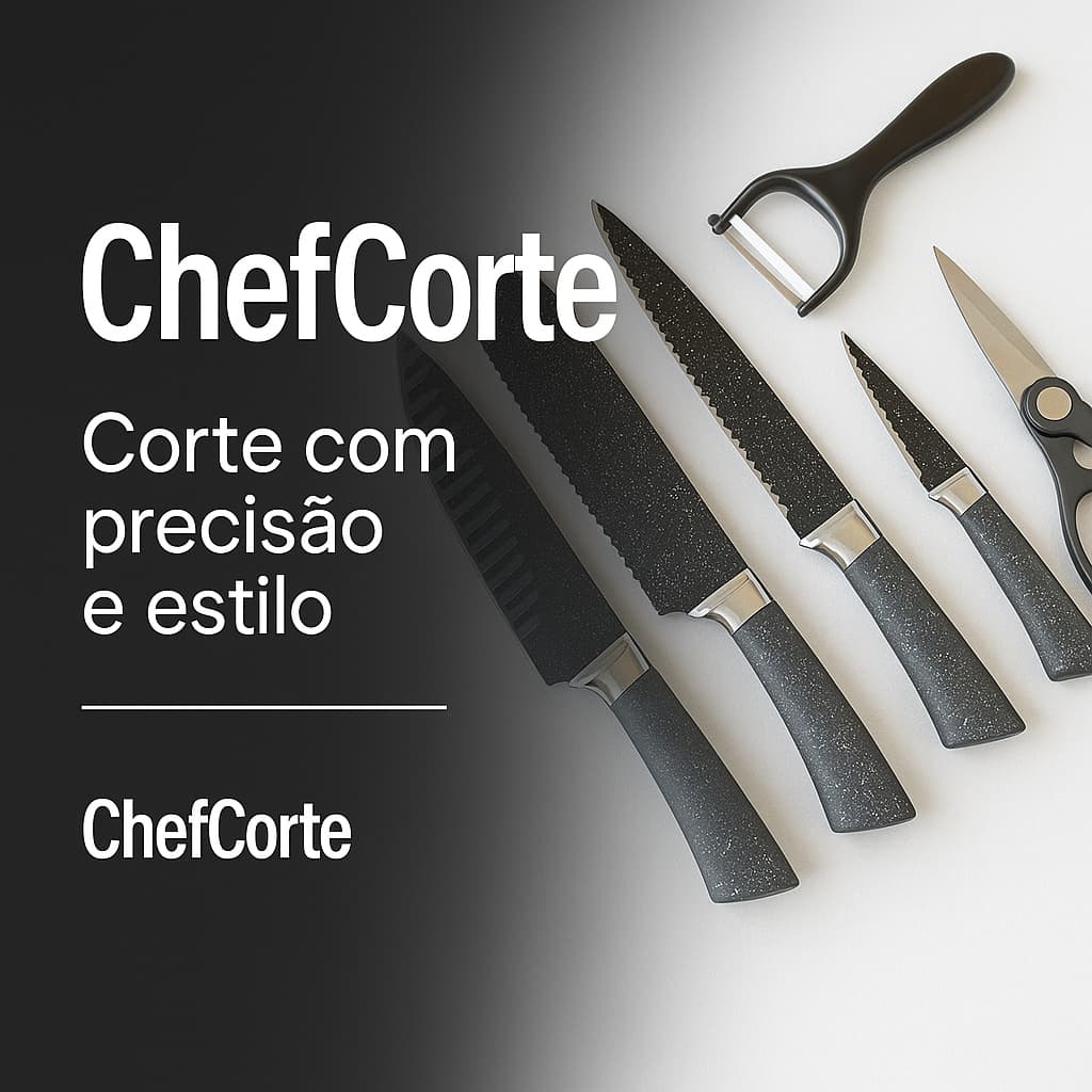 Conjunto de Facas Inox ChefCorte 6 Peças Cabo Ergonômico Alta Performance