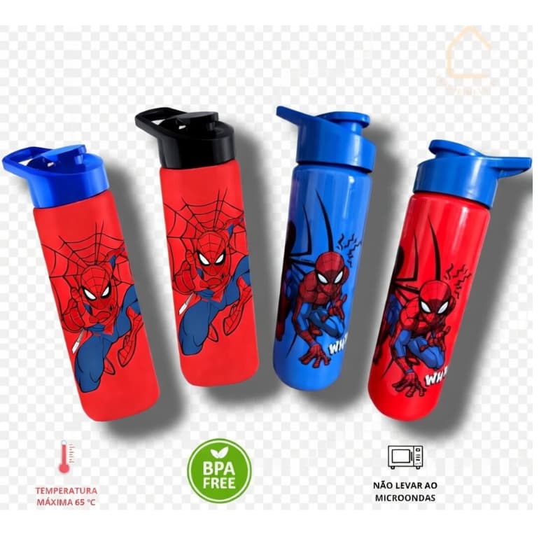 Garrafa Homem Aranha Infantil  Agua Squeeze 700 ml Escolar Lancheira Passeio