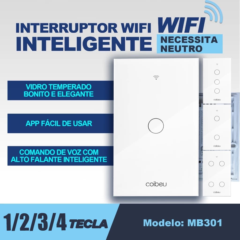 Interruptor inteligente de toque tuya wifi sem fio neutro remoto 1 2 3 4 Botão de luz controle de voz Alexa Google Home