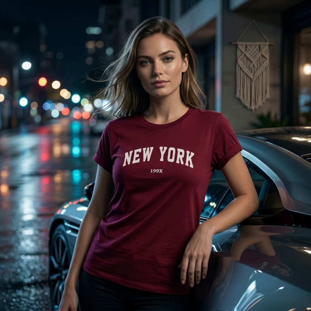 camiseta Feminina T-shirt  blusinha New York blusa  linda Camisa 100% algodão