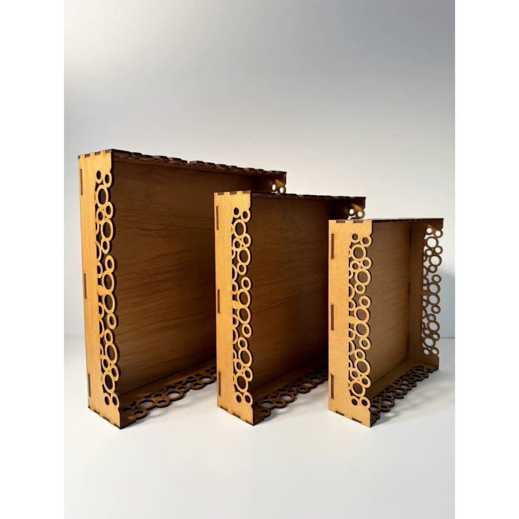 Trio Bandejas Quadradas  MDF Personalizada com Bolhas