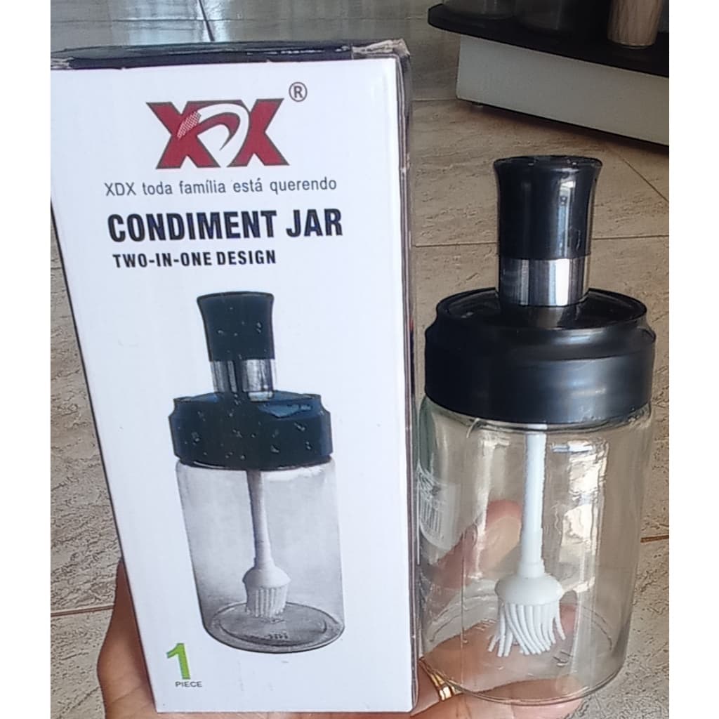 Pote de Condimentos com Pincel Integrado