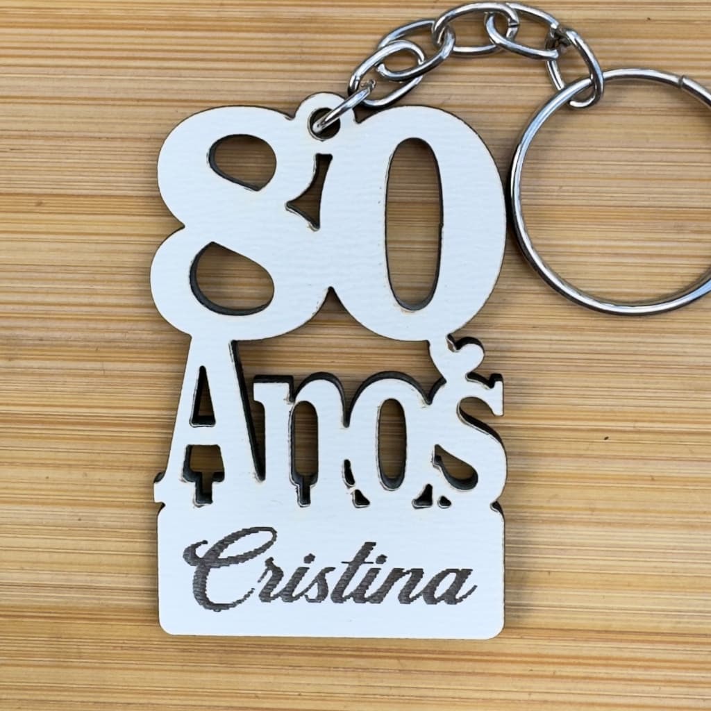 Kit Chaveiros Idade Personalizado Nome MDF Aniversário Lembrança Festa Lembrancinha em Madeira MDF