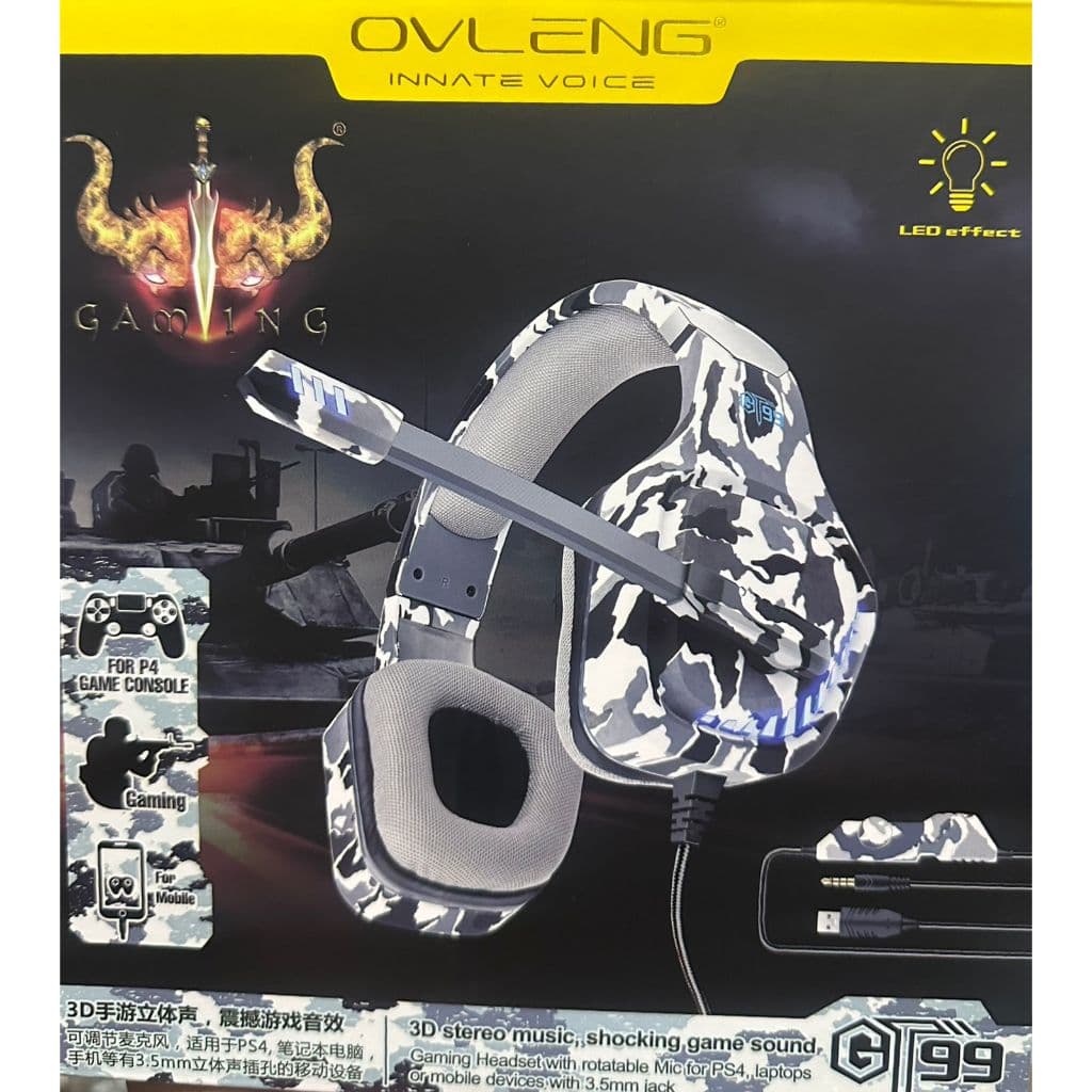 Headset Gamer Fone De Ouvido Com Fio Profissional Led USB PC Gamer Notebook Entrada P2 Áudio PS5