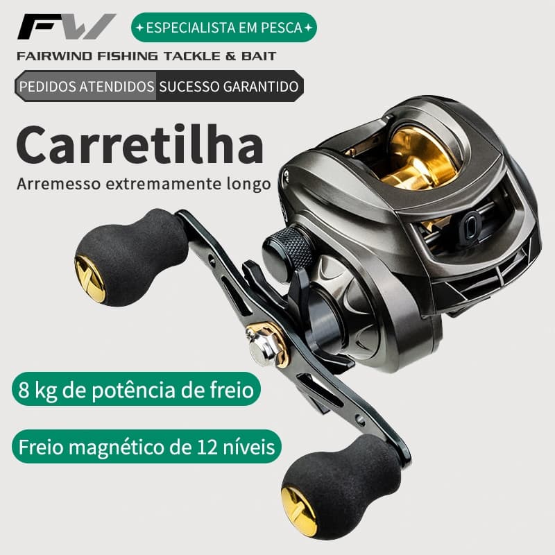 Novo vermelho AK2000 Cast 7.2 : 1 18 max 200kg Carretel De Pesca De Arrasto + Freio De Liberação Magnética 1BB Para Salw