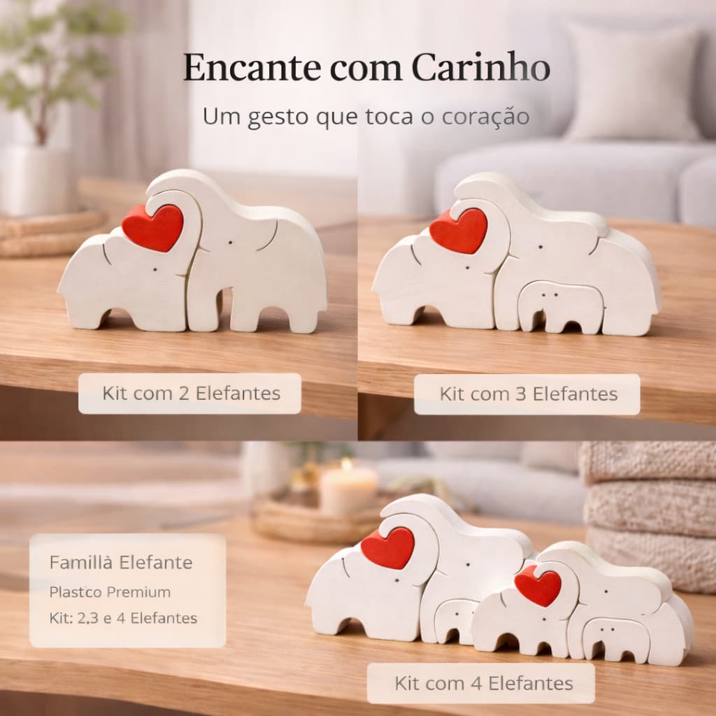 Elefantes Decoração Familia Afetiva Presente Dia das Mães União Delicado Sala, Quarto Especial Luxo