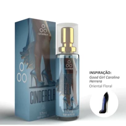 Perfume Feminino Cinderela Perfume Ozonteck 17ml/ Alta fixação/ CINDERELA: Família Olfativa Âmbar Floral