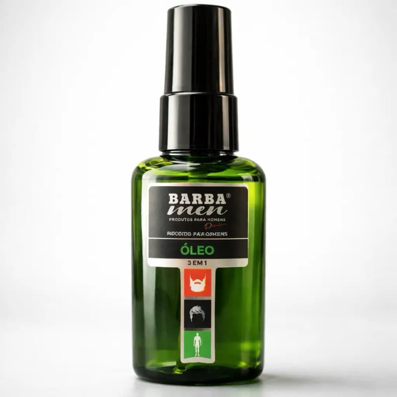 Óleo para Barba 3 em 1 Barba Men 30ml - Hidratação e Maciez para Barba, Cabelo e Bigode.