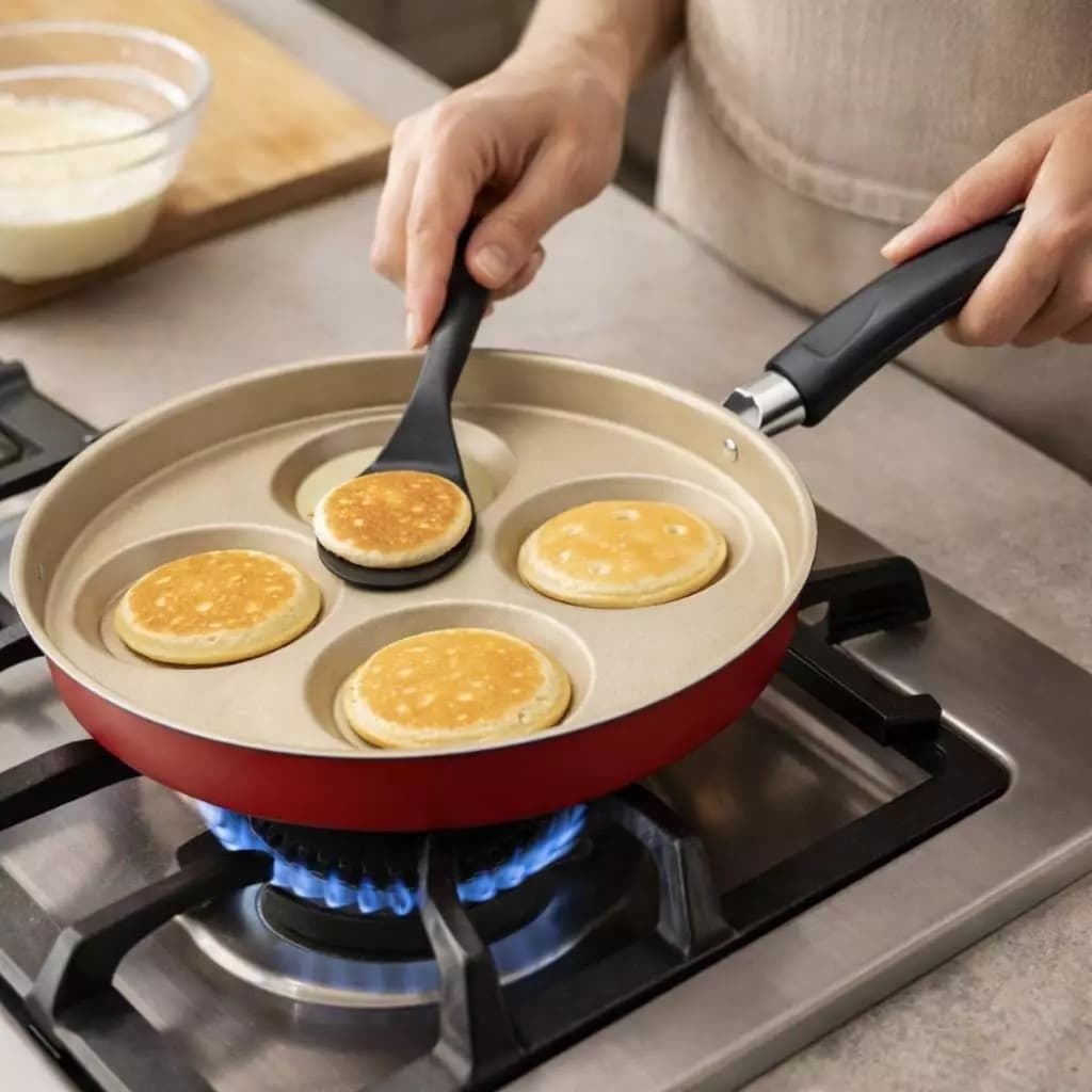 Frigideira 4 Em 1 Multiuso Divisoes Antiaderente 15 Litros Vermelha Cozinha Pratica