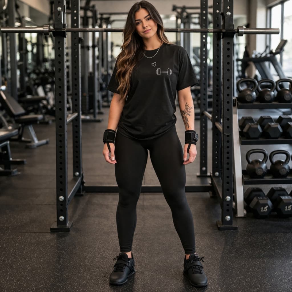 Camisetão T-shirt 100% Algodão Feminina Gym Treino Academia Fitness Musculação halter