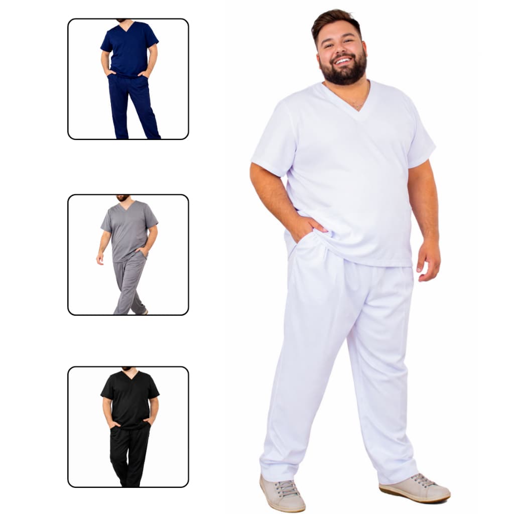 Conjunto Masculino Scrub PLUS SIZE Pijama Hospitalar Cirúrgico Two Way Medico Profissional