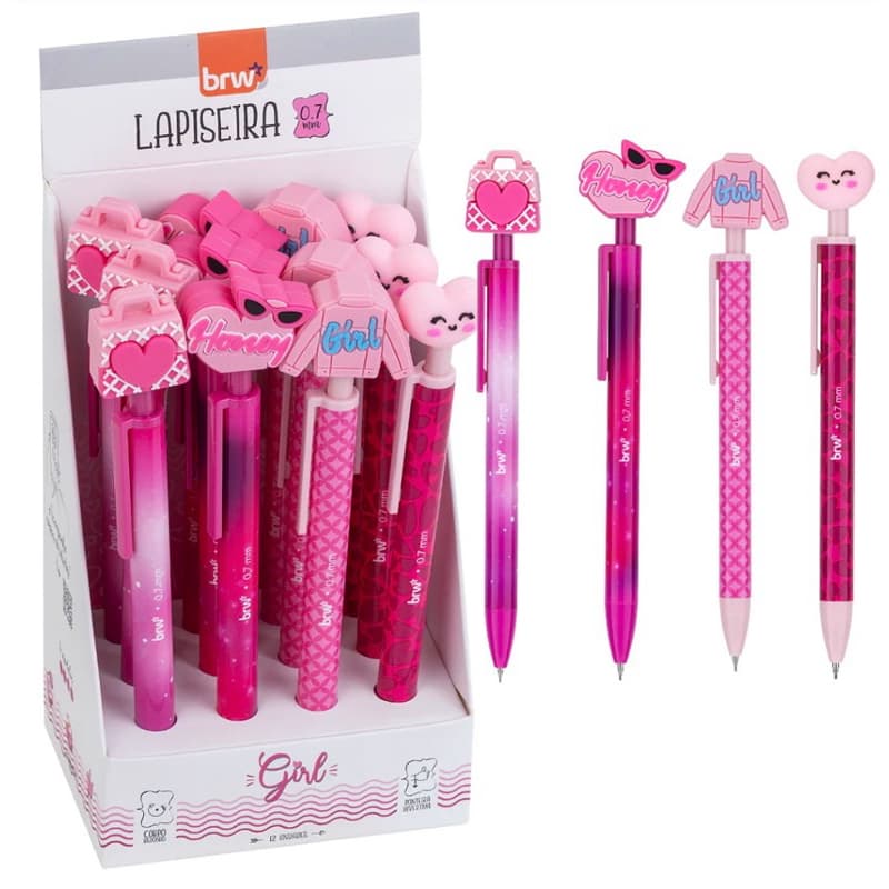 Lapiseira plástica divertida 0,7MM - GIRL  - BRW