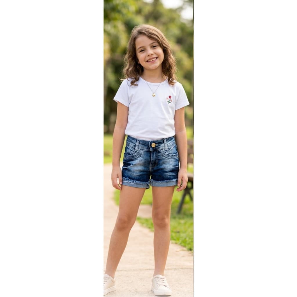 SHORT JEANS MENINA INFANTIL 4/8