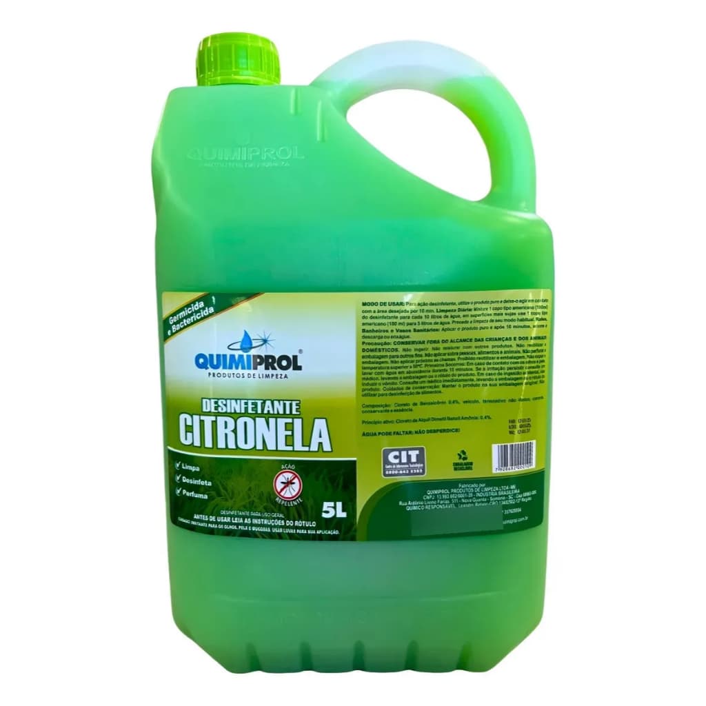 Desinfetante Citronela Multiuso Ação Repelente 5l Quimiprol