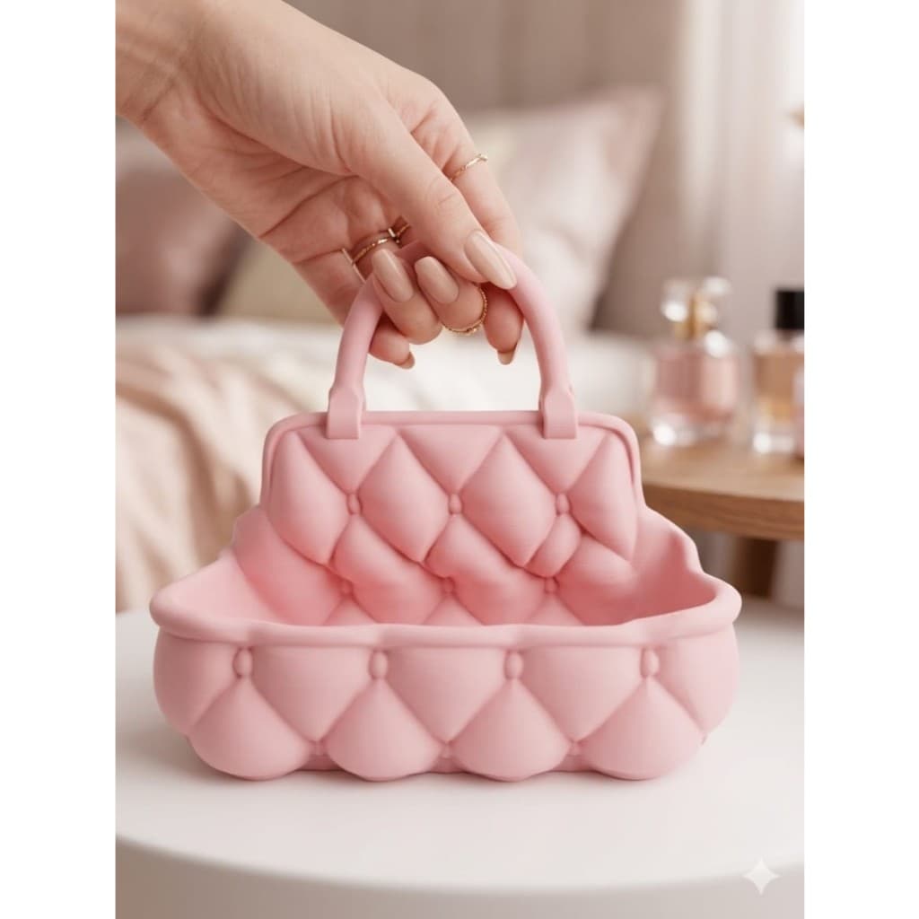 Organizador, bolsa, matelassê, decorativo, escritório, maquiagem, porta - treco, presente criativos M1 - Sara Presentes