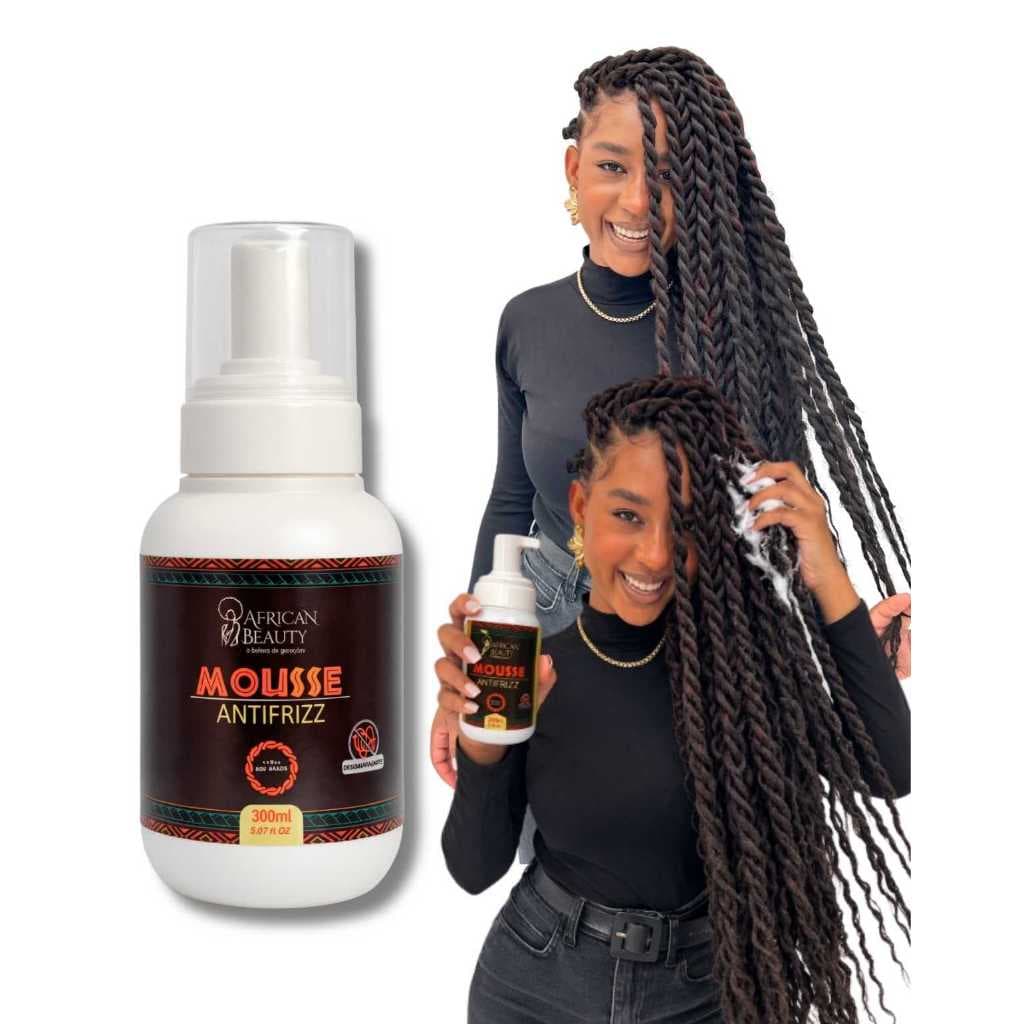 Mousse Antifrizz Cabelo Modelador Cacheado 300ml African Beuaty
