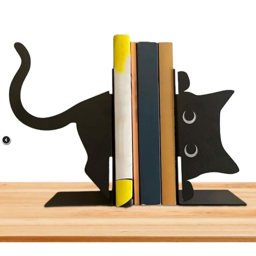Aparador Suporte Para Livros Gatos Decoração Em Aço