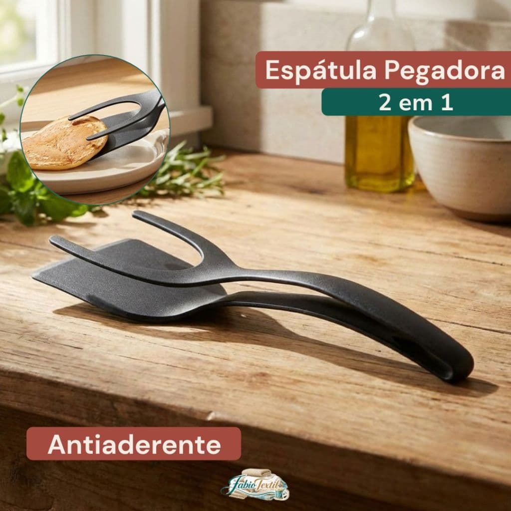 Espátula Pegadora 2 em 1 para Cozinha Pegador Resistente Multiuso Antiaderente