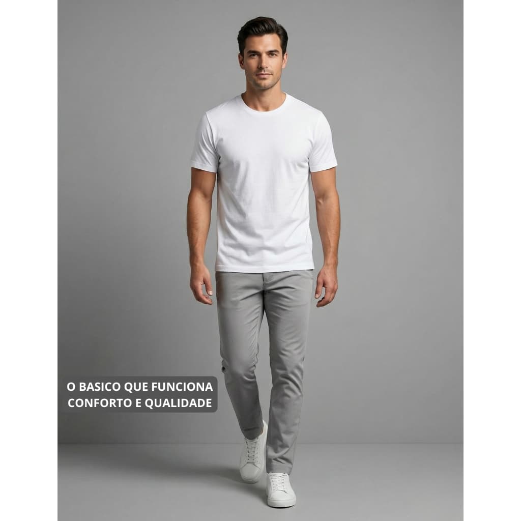 Camiseta Masculina Premium Básica Lisa Regular Alta Qualidade
