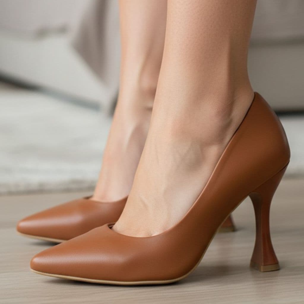 Scarpin Feminino Casual Bico Fino Confortável Elegante Salto Alto Taça 9,5cm Moda Social Evangélica