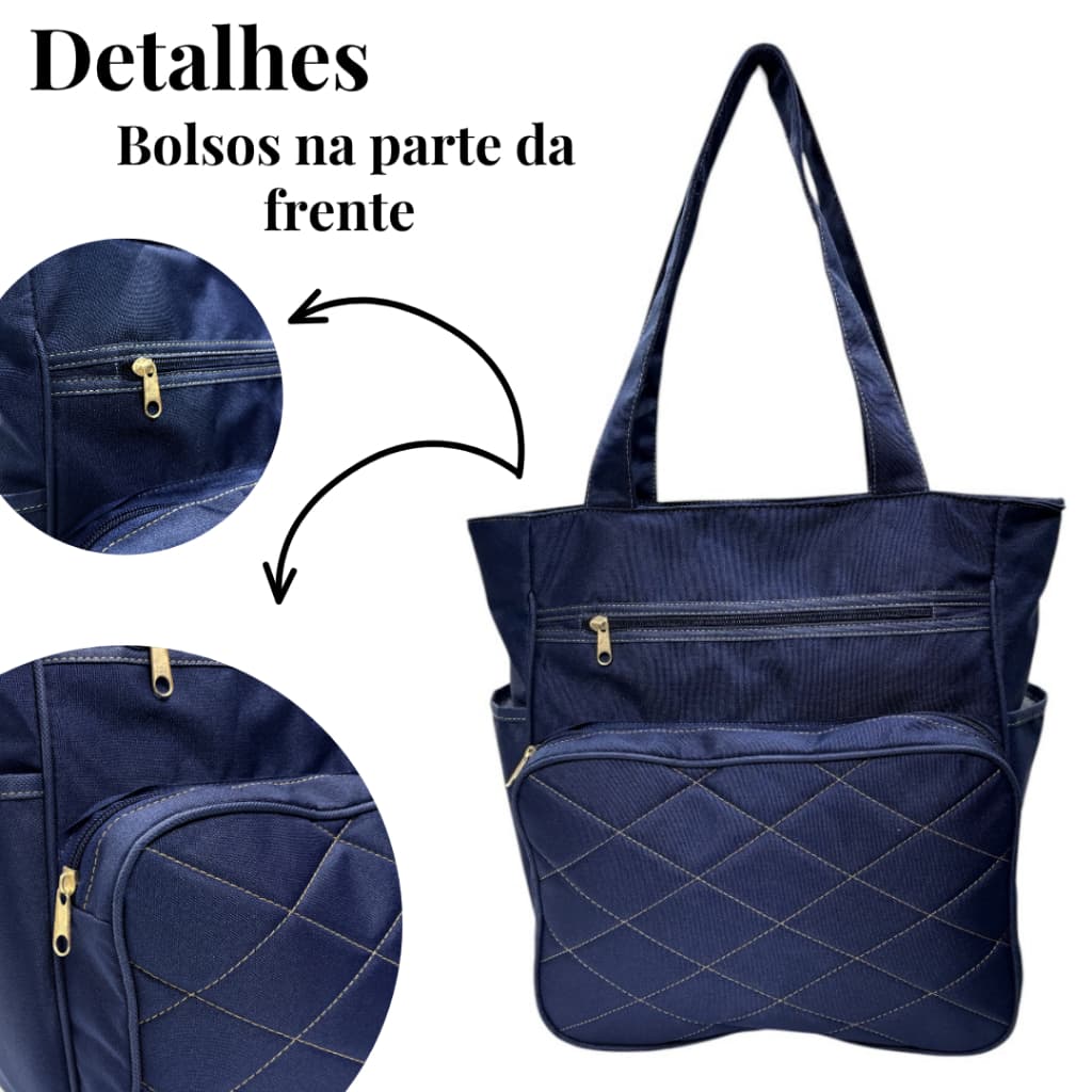 Bolsa Feminina Grande Nylon Resistente Multiuso Ombro Trabalho Escola Casual
