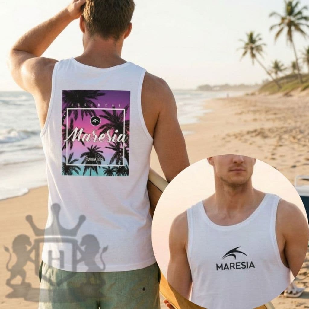 Camiseta Regata Maresia Summer Vibes Moda Praia e Academia 100% Algodão