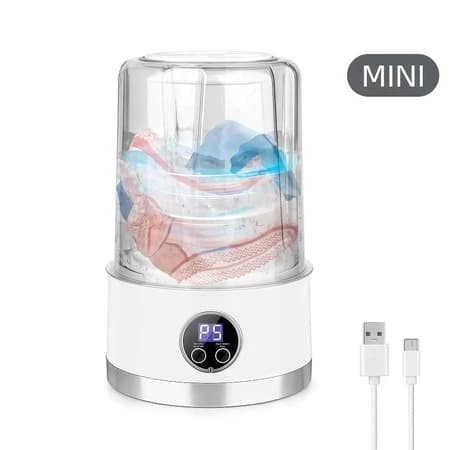 Mini Máquina de Lavar 1000ml Compacta Recarregável para Peças Íntimas Roupas Leves Meias e Bebê Portátil