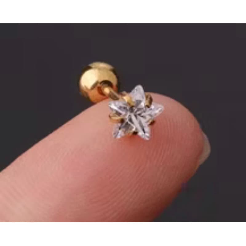 Kit Piercing com brilho pedra de zirconia Orelha Helix Tragus cartilagem