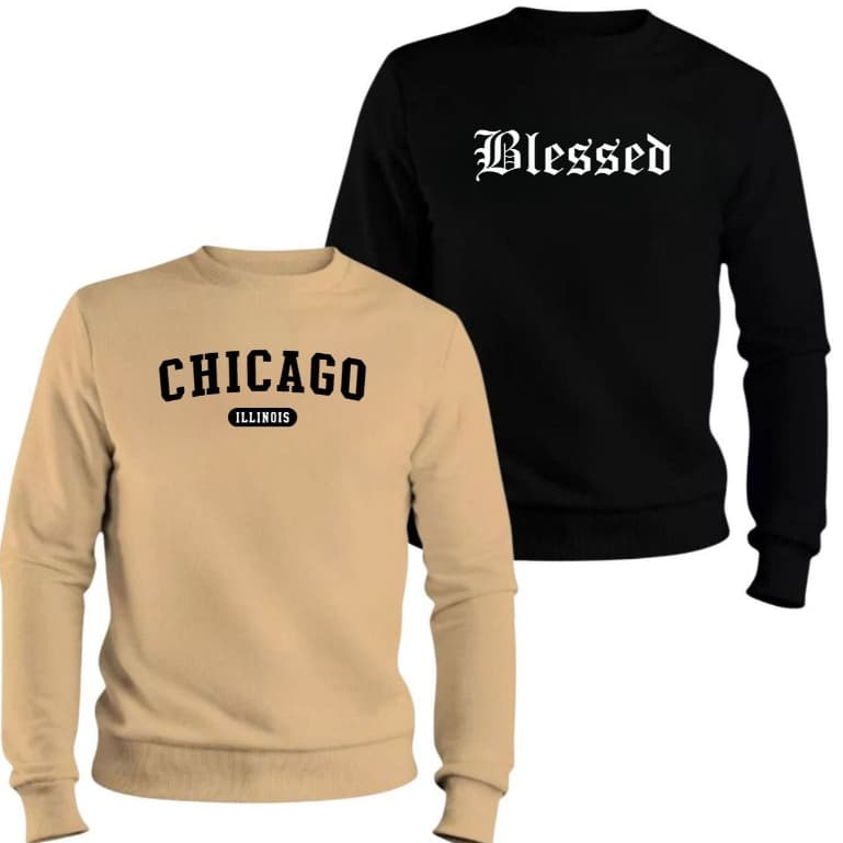 Kit 2 Moletom Masculino Algodão Blusa De Frio Confortável Flanelada Envio Imediato Oferta