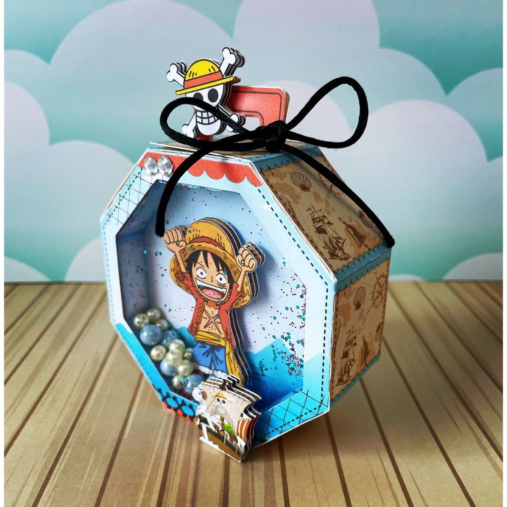 ✨ Caixa Oitavada Vitrine de Luxo - One Piece - Papelaria Personalizada - Lembrancinha Personalizada