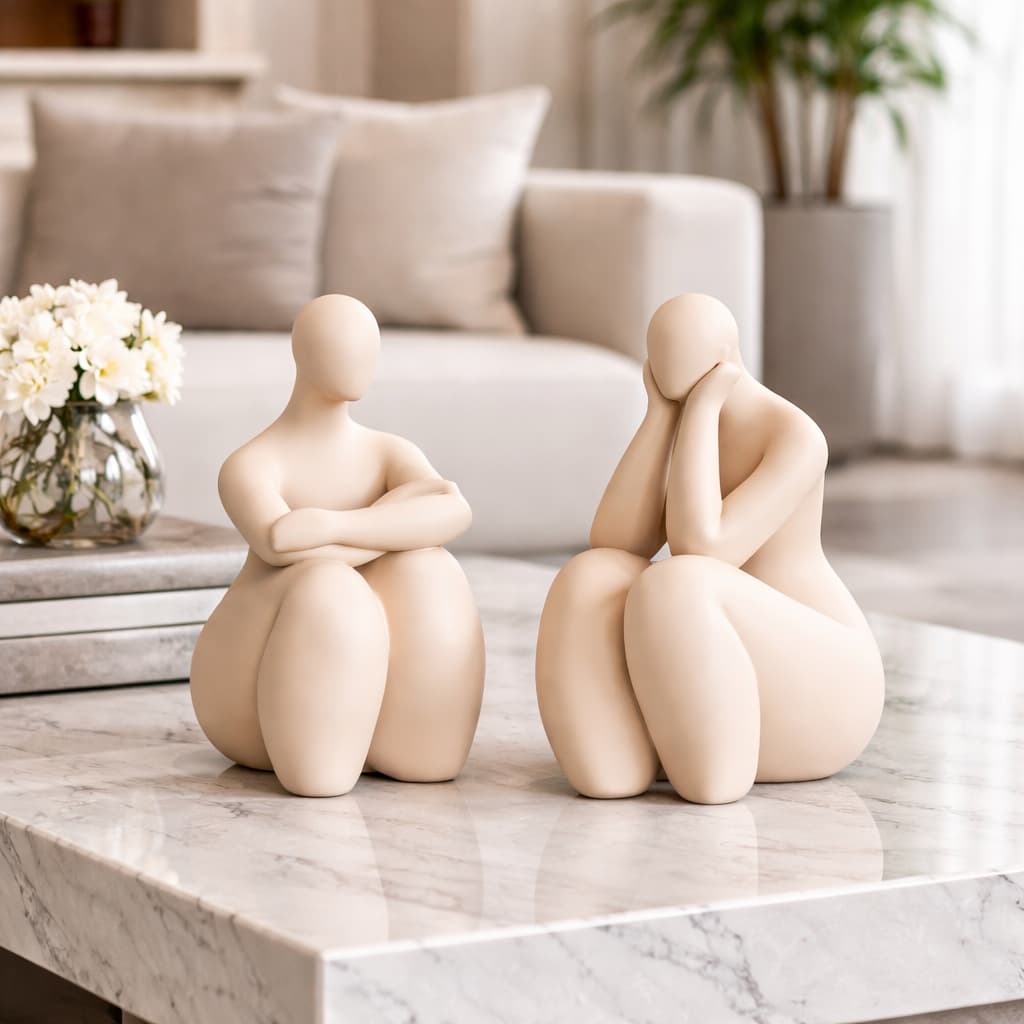 Estatueta Casal Escultura Decorativa - Estatueta - Decoração Botero Promoção Peças de Luxo Presente Dia dos Namorados